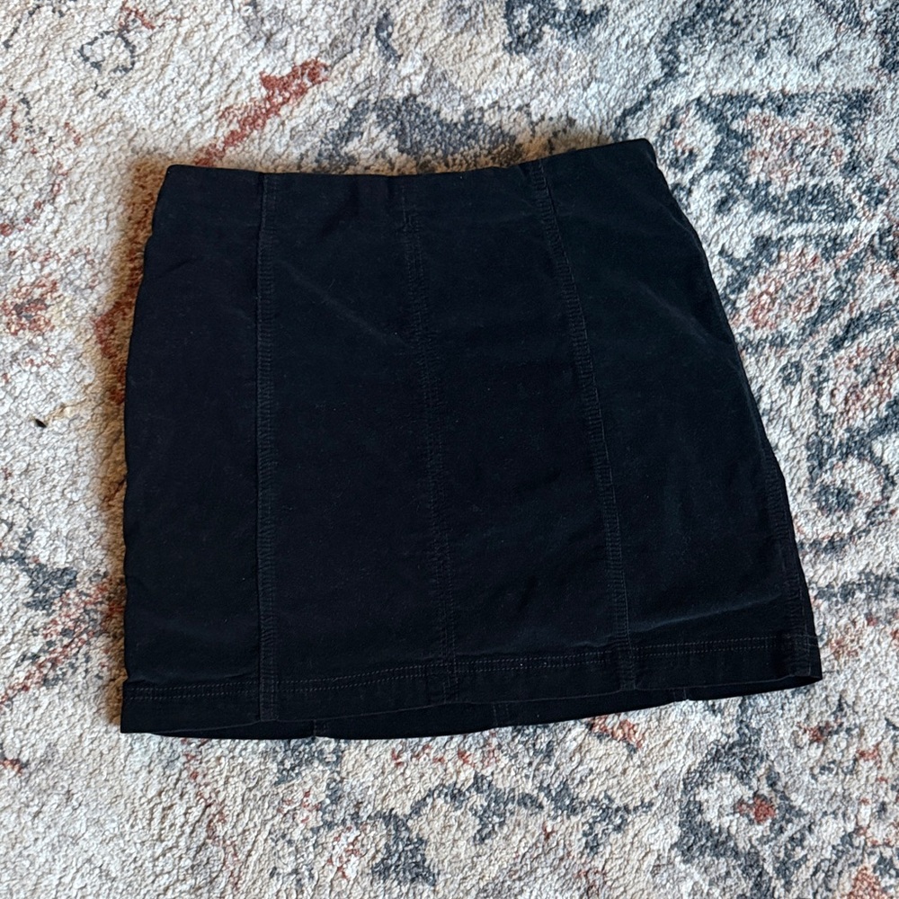 Free People Black Corduroy Mini Skirt